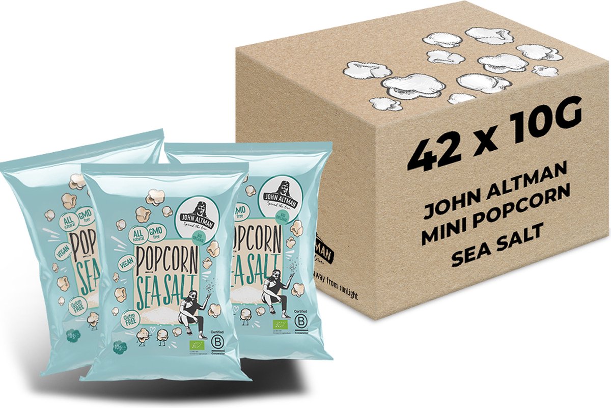 Organic Popcorn Sea Salt mini bags - John Altman