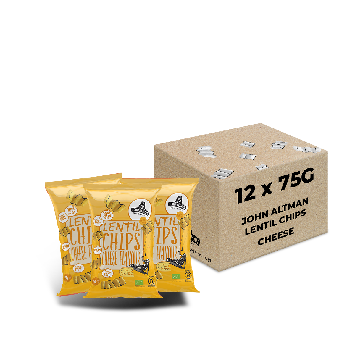 Organic Lentil Chips Vegan Cheese 75g - John Altman
