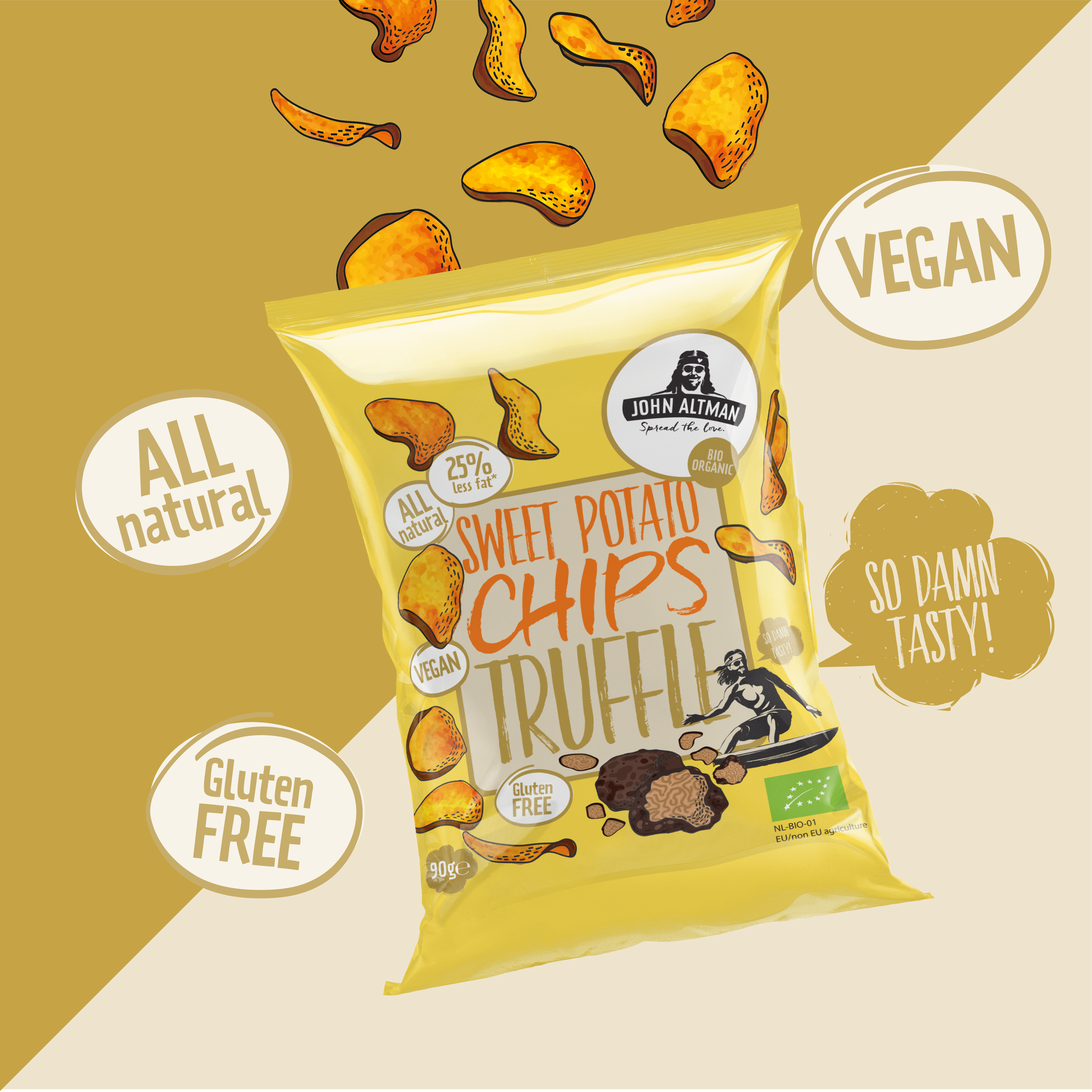 Organic Sweet Potato Chips Truffle 90g - John Altman