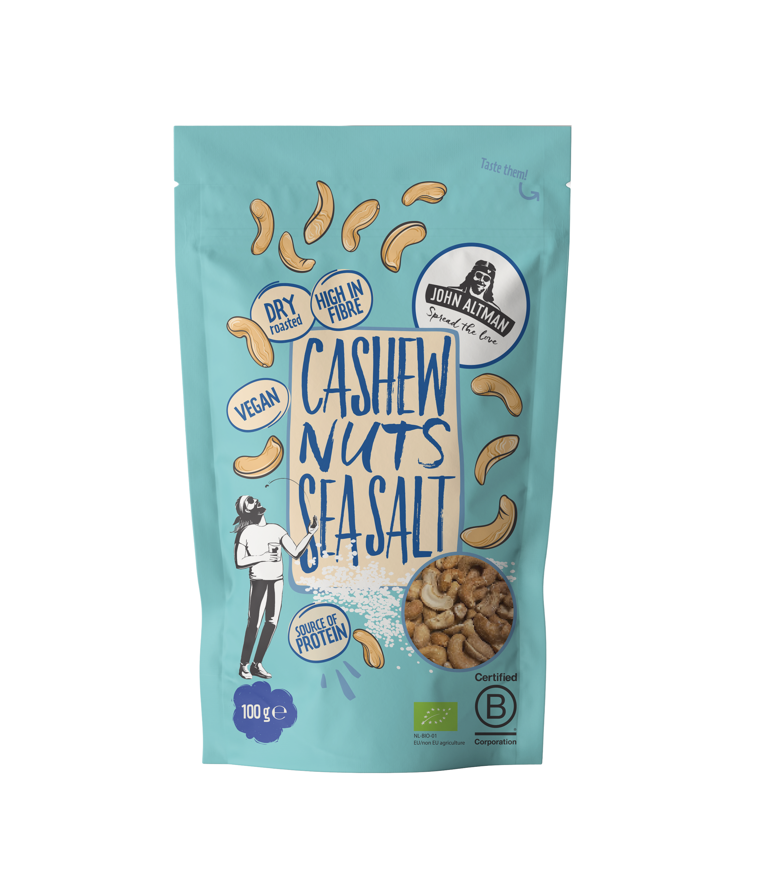 Noix de cajou grillées à sec au sel de mer 100 g